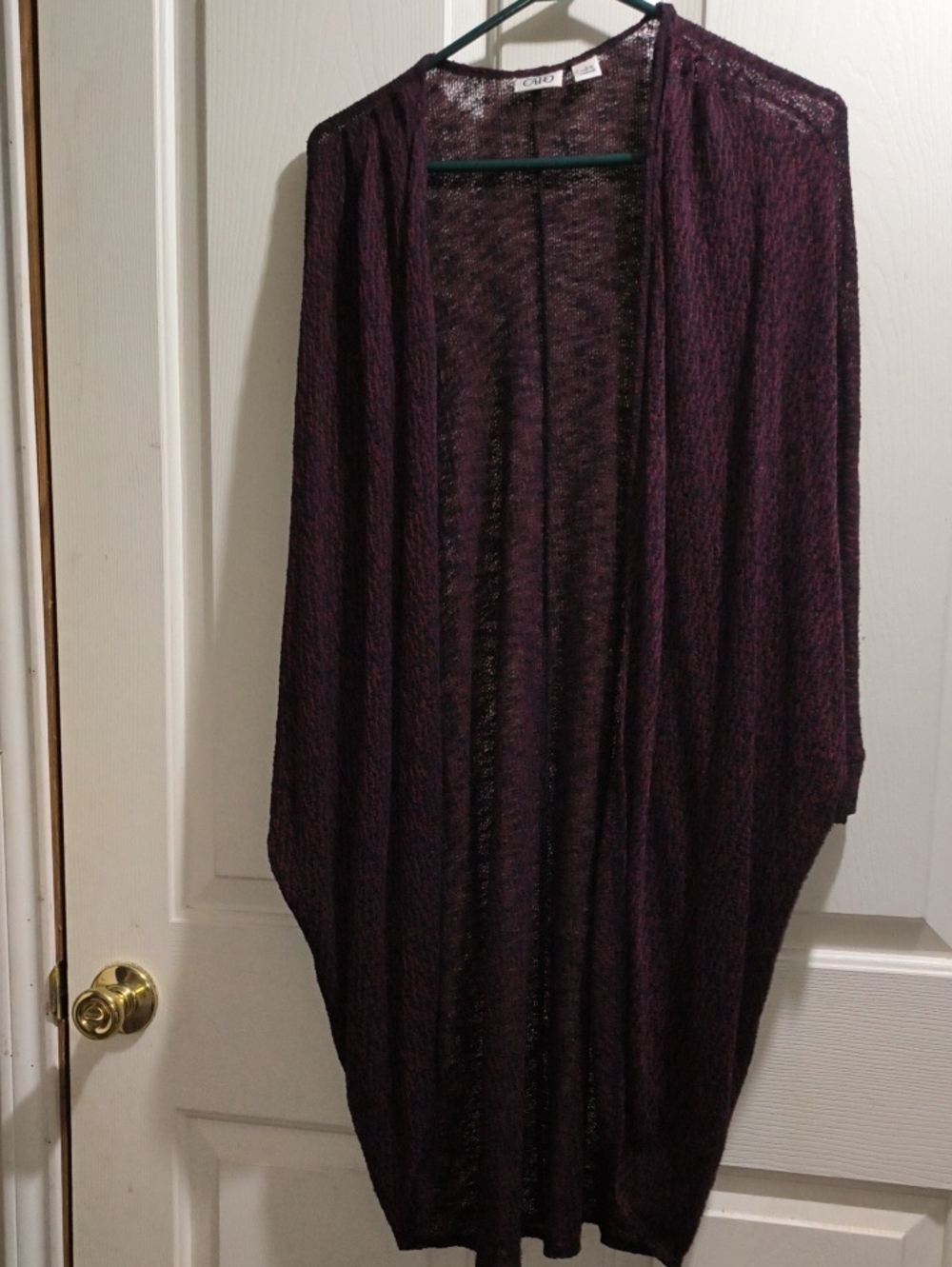 Cato Open-Front Cardigan in Plum